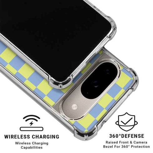 Neon Checkered Google Pixel 10 Clear Case